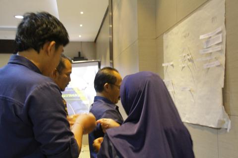 Melakukan kuis bersama Jajaran Panwaslu Kecamatab